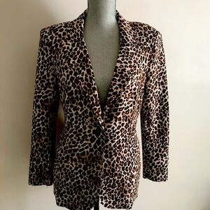 Tahari Raw Edge Leopard Blazer